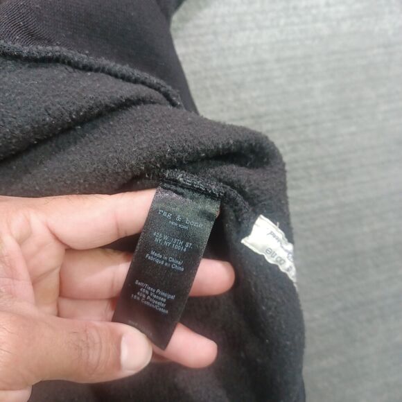 Rag Bone Universal Sweater Mens L Black Jake Oversized Graphic Logo Sweatshirt - Picture 4 of 8